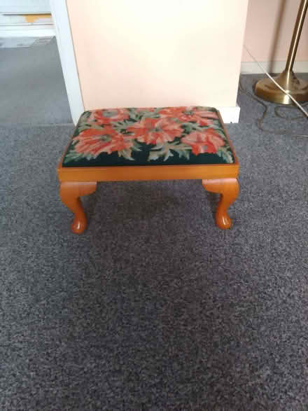 Photo of free Foot stool with tapestry top (Moreton Hall IP32) #1
