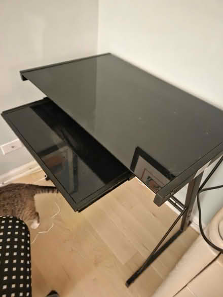 Photo of free Black glass computer table (Glenview near Northbrook) #2