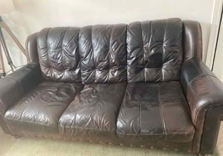 Photo of free Real Leather Sofas x 2 (Hutton CM13) #2