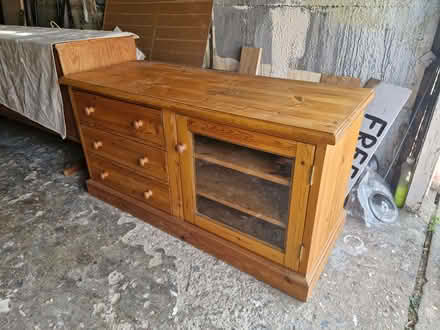 Photo of free Pine cupboard with drawers and glazed door (Great Baddow CM2) #1