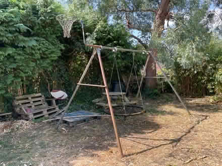 Photo of free Large steel swing frame (TP triple) (Stroud, Cainscross Road GL5) #1