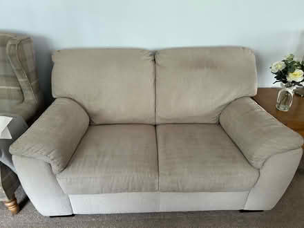 Photo of free 2 seater beige sofa (Colchester CO4) #1