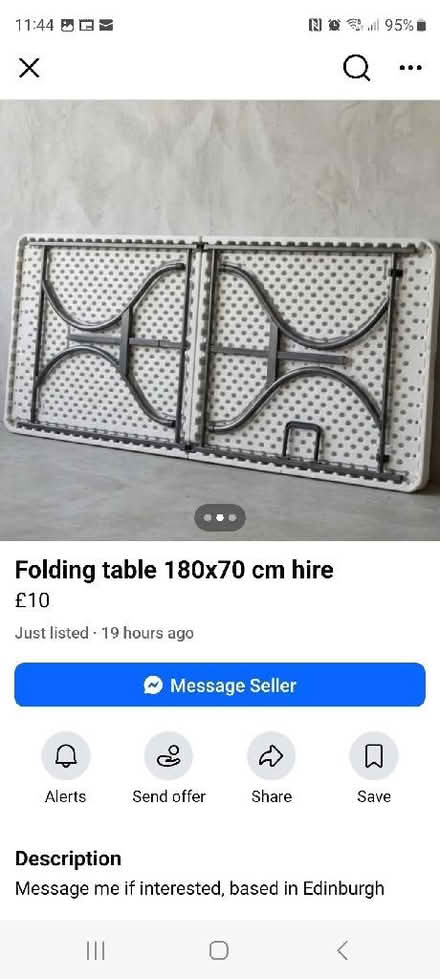 Photo of plastic folding table (Fowlis Wester PH7) #3