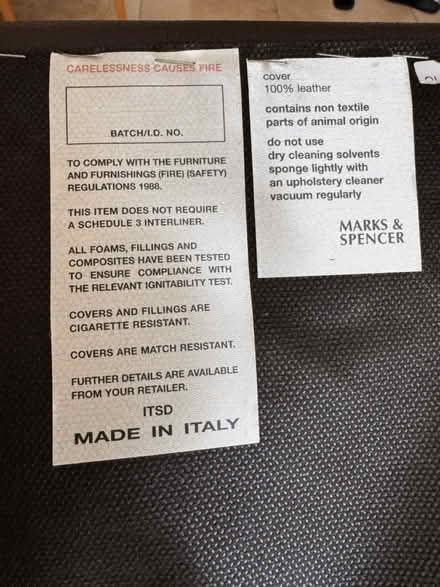 Photo of free 6 M&S Leather Dining Chairs (Melbourne, Derbyshire DE73) #3