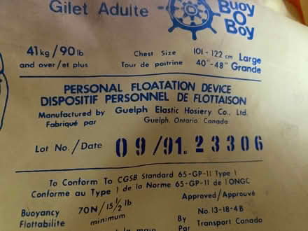 Photo of free Adult life jackets (Orleans) #1