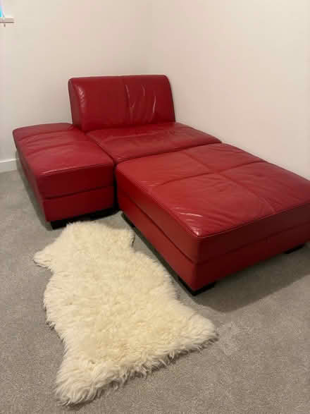 Photo of free Modular red leather sofa (Knowle B93) #1
