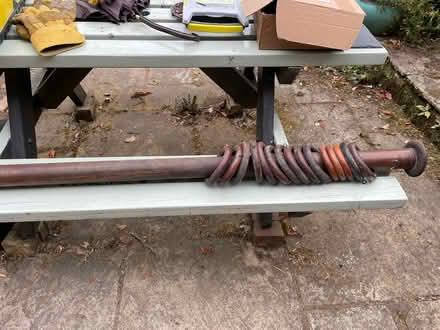 Photo of free Antique hardwood curtain rail and rings (Monyash DE45) #1