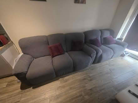 Photo of free 2 separate cream leather couch with recliner (Selhurst CR0) #1