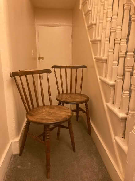 Photo of free 2 wooden chairs (Hornsey Station Estate N8) #1