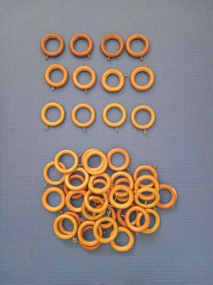 Photo of free Bag of wooden curtain pole rings (Elvaston Meadows DE72) #1
