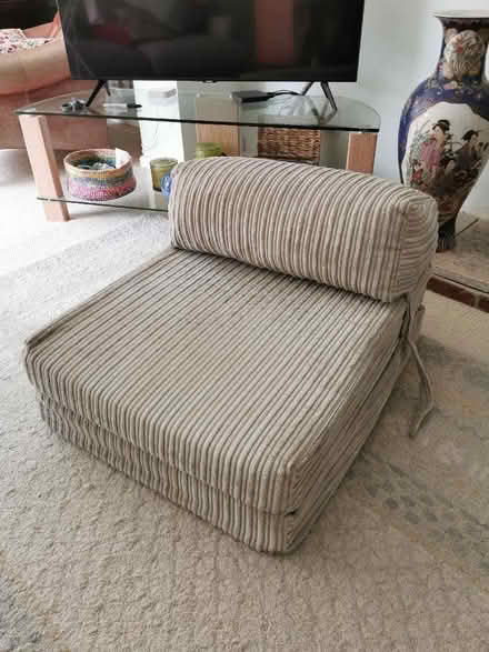Photo of free Grey jumbo cord folding foam seat/mattress (Leighton Buzzard LU7) #1