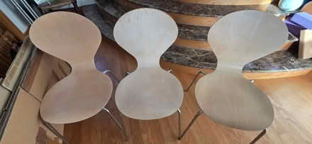 Photo of free 3 x chairs. Sturdy but well used. (Littleworth GL5) #1