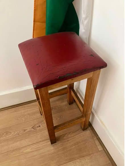 Photo of free Old leather red stools - 2 (Shepherds Bush W6) #1