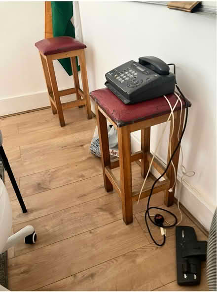 Photo of free Old leather red stools - 2 (Shepherds Bush W6) #2