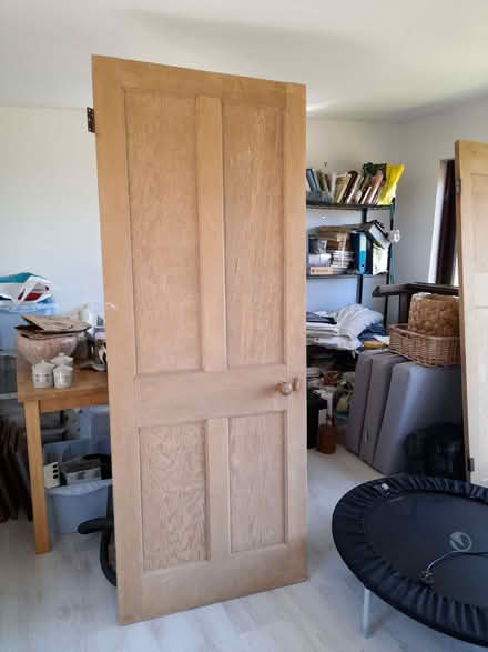 Photo of free 2 Victorian 4-panel (pitch?) pine doors (Mariansleigh EX36) #1