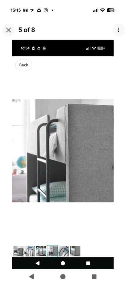 Photo of free A bunk bed grey fabric (East dulwich SE22) #3