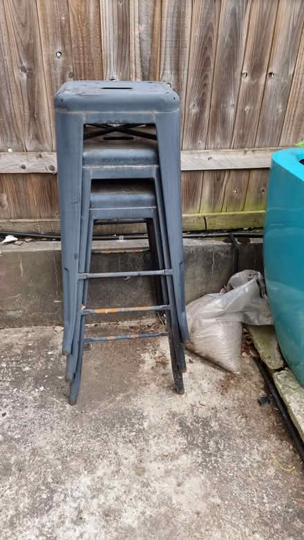 Photo of free 3 black metal bar stools (Wilmslow SK9) #1