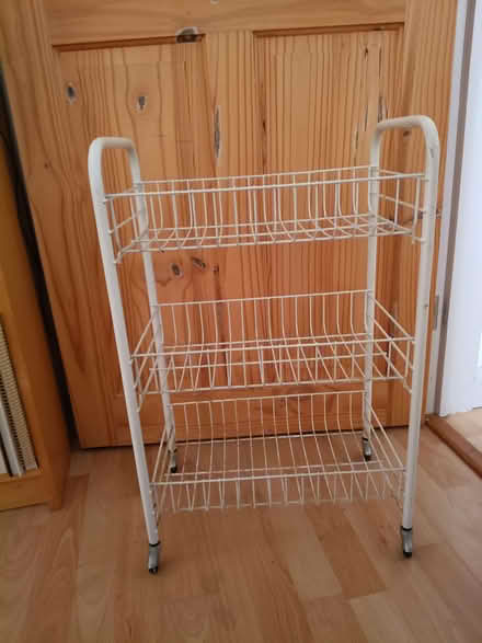 Photo of free Three wire shelf wheelie storage trolley (Leigh Beck SS8) #1
