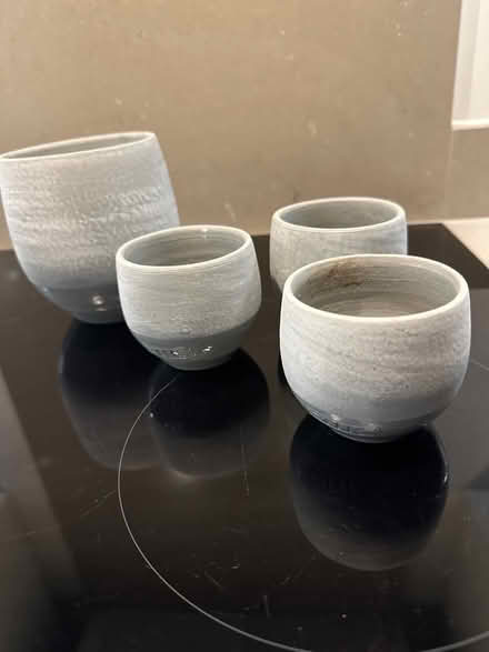 Photo of free 4 x The Little Botanicals grey concrete pots (Woodford SK7) #1