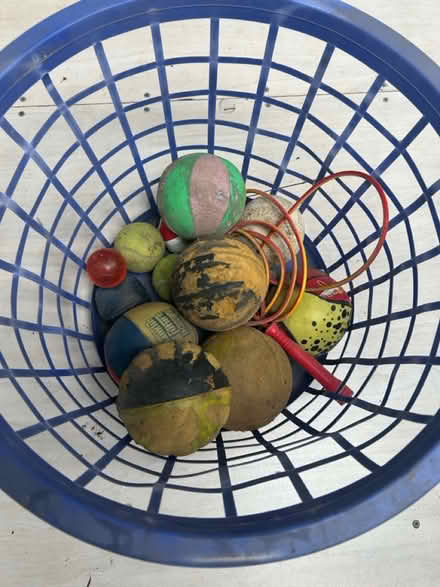 Photo of free Basket of old balls (Menlo Park) #1