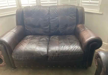 Photo of free Real Leather Sofas x 2 (Hutton CM13) #1