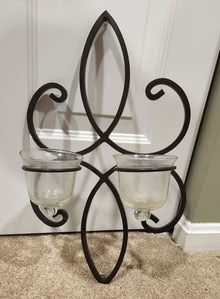 Photo of free Heavy Wall Sconce with Glass Candle Holders #1