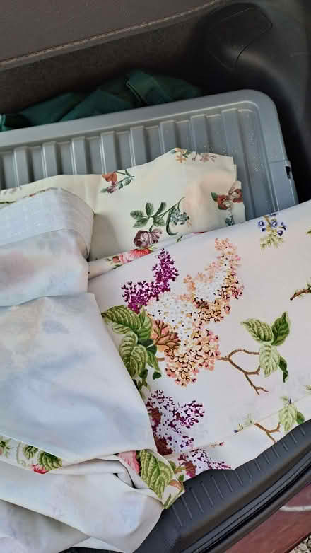 Photo of free Curtains. Cotton, floral print. 54" drop. (Sherrard's Green WR14) #1