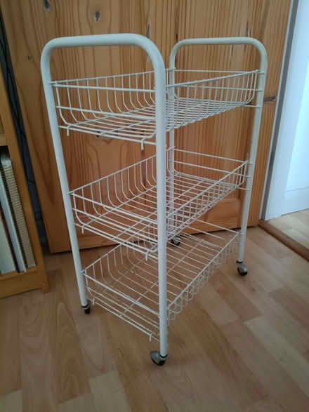 Photo of free Three wire shelf wheelie storage trolley (Leigh Beck SS8) #2