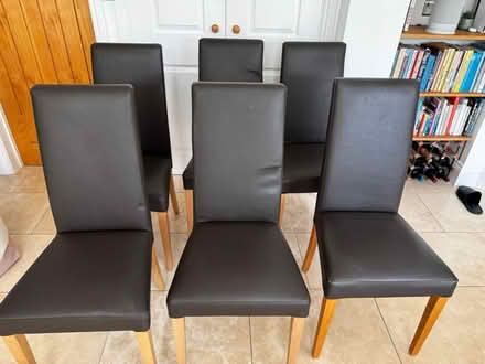 Photo of free 6 M&S Leather Dining Chairs (Melbourne, Derbyshire DE73) #1