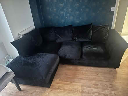 Photo of free Black Corner sofa (LE2 4qd) #2