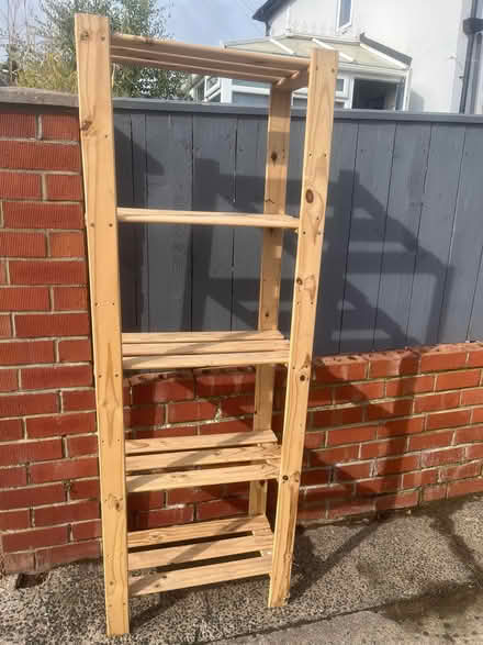 Photo of free 4 x wooden storage shelving units. (Seaburn SR6) #1