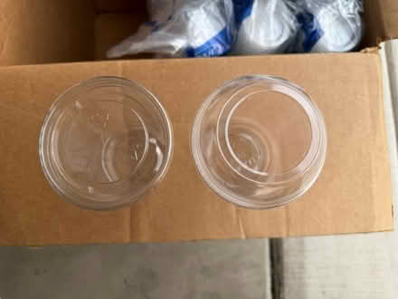 Photo of free Clear Plastic Cups w/various lids (Darien - near 75th x Cass Ave.) #4