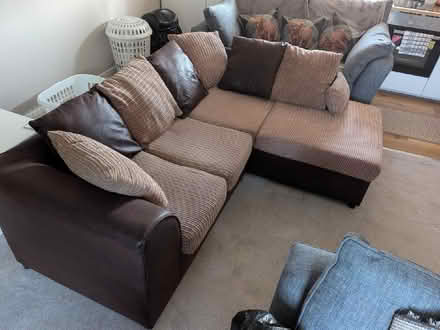 Photo of free Brown L Shaped sofa (Elland HX5) #2