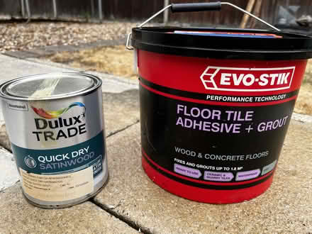 Photo of free Grey Grout & Satin Wood paint (Beckenham BR3) #1