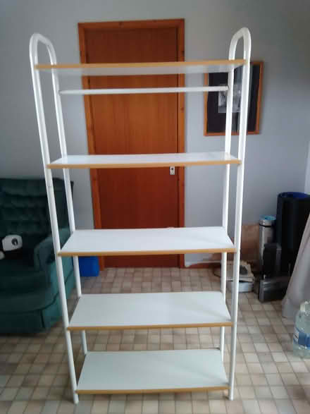 Photo of free Wooden shelves in metal frame. (Moreton Hall IP32) #1