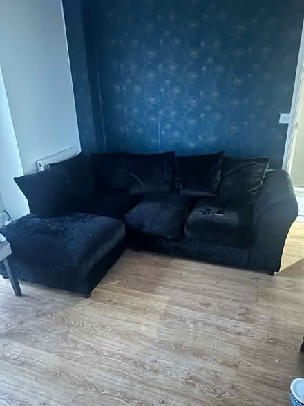 Photo of free Black Corner sofa (LE2 4qd) #1