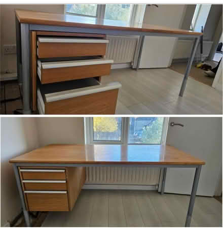 Photo of free Solid wood and metal desk (Marcham OX13) #1