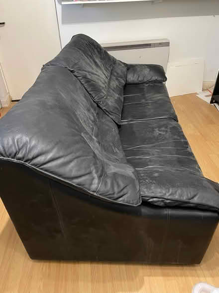 Photo of free 2 Black leather couches (Howth) #1