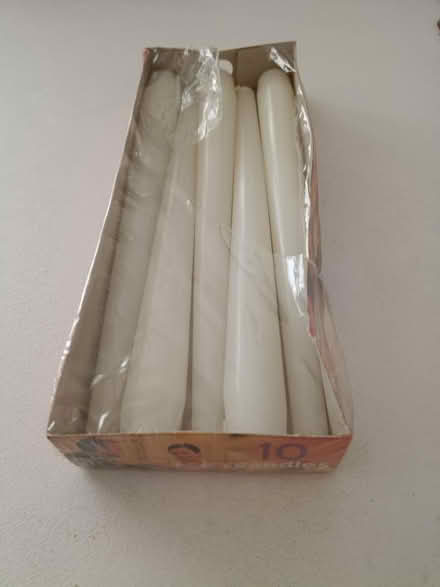 Photo of free Tall taper candles white x 5 (Westminster Drive PO21) #1
