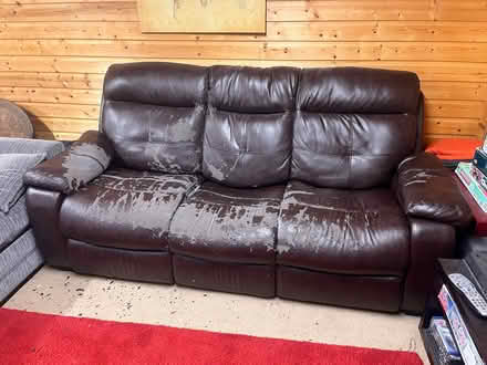 Photo of free 3 seater leather couch (Sallynoggin) #1