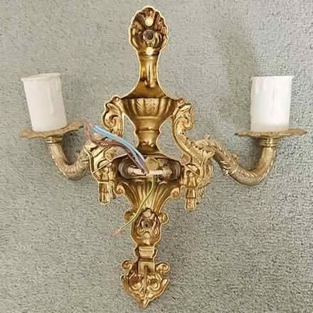Photo of free Brass two candle wall light (Elmstead BR7) #2