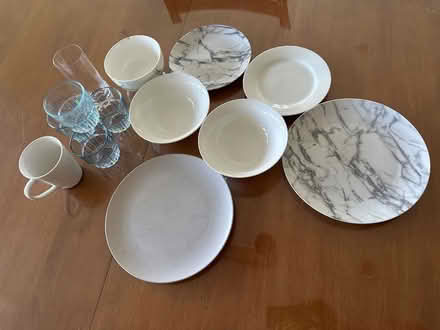 Photo of free 2 plates, bowls, cups, glasses (Hollenbeck and Remington) #1