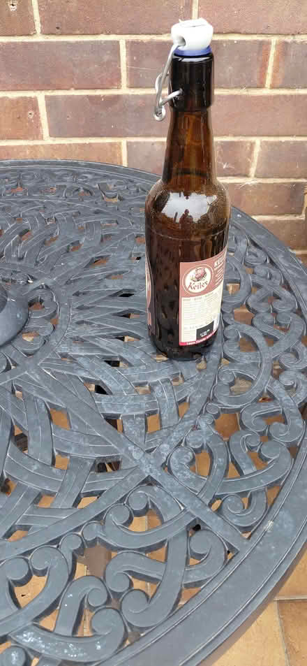 Photo of free Beer crate and 20 500ml swing top brown beer bottles (Lordship Estate SG6) #2