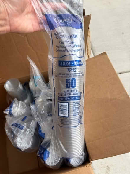 Photo of free Clear Plastic Cups w/various lids (Darien - near 75th x Cass Ave.) #3