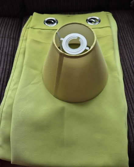 Photo of free Lime green curtains and lampshade (Wolverhampton WV10) #1