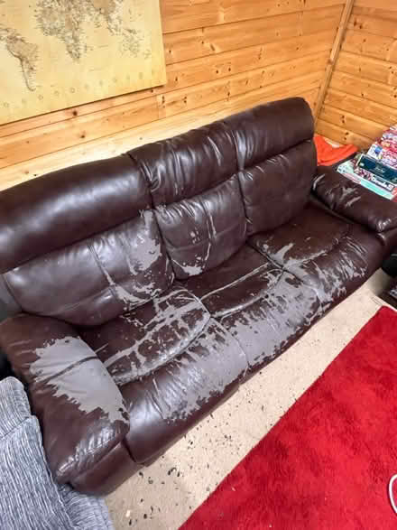 Photo of free 3 seater leather couch (Sallynoggin) #3