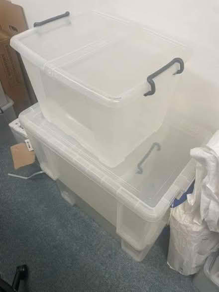 Photo of free clear plastic storage boxes (Marylebone W1U) #1