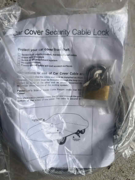 Photo of free Car cover CABLE LOCK (New Hope) #1