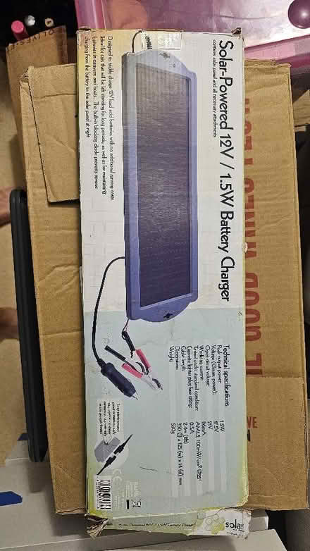Photo of free Solar powered 12v/1.5W car Battery charger (Townsend AL3) #1