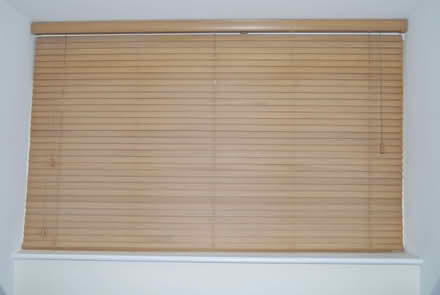 Photo of free Wood Venetian Blind 5ft 8" wide x 3ft 6" drop (The Moravian Settlement DE72) #1